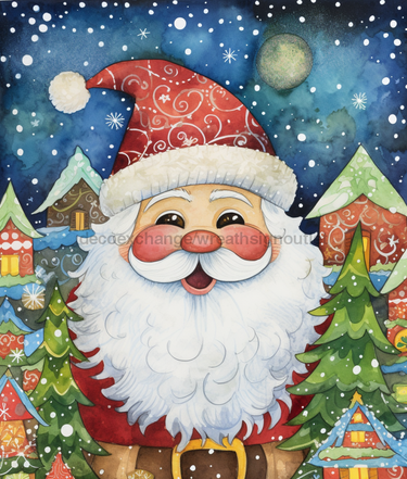 Christmas Sign, Santa Sign, DCO-00174, Sign For Wreath, 8x10